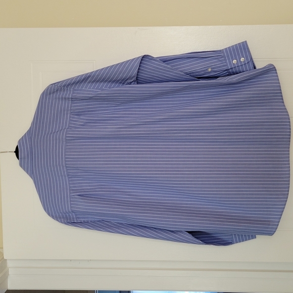 Calvin Klein Men's Blue and White Shirt- Size 16 1/2 - Picture 2 of 10